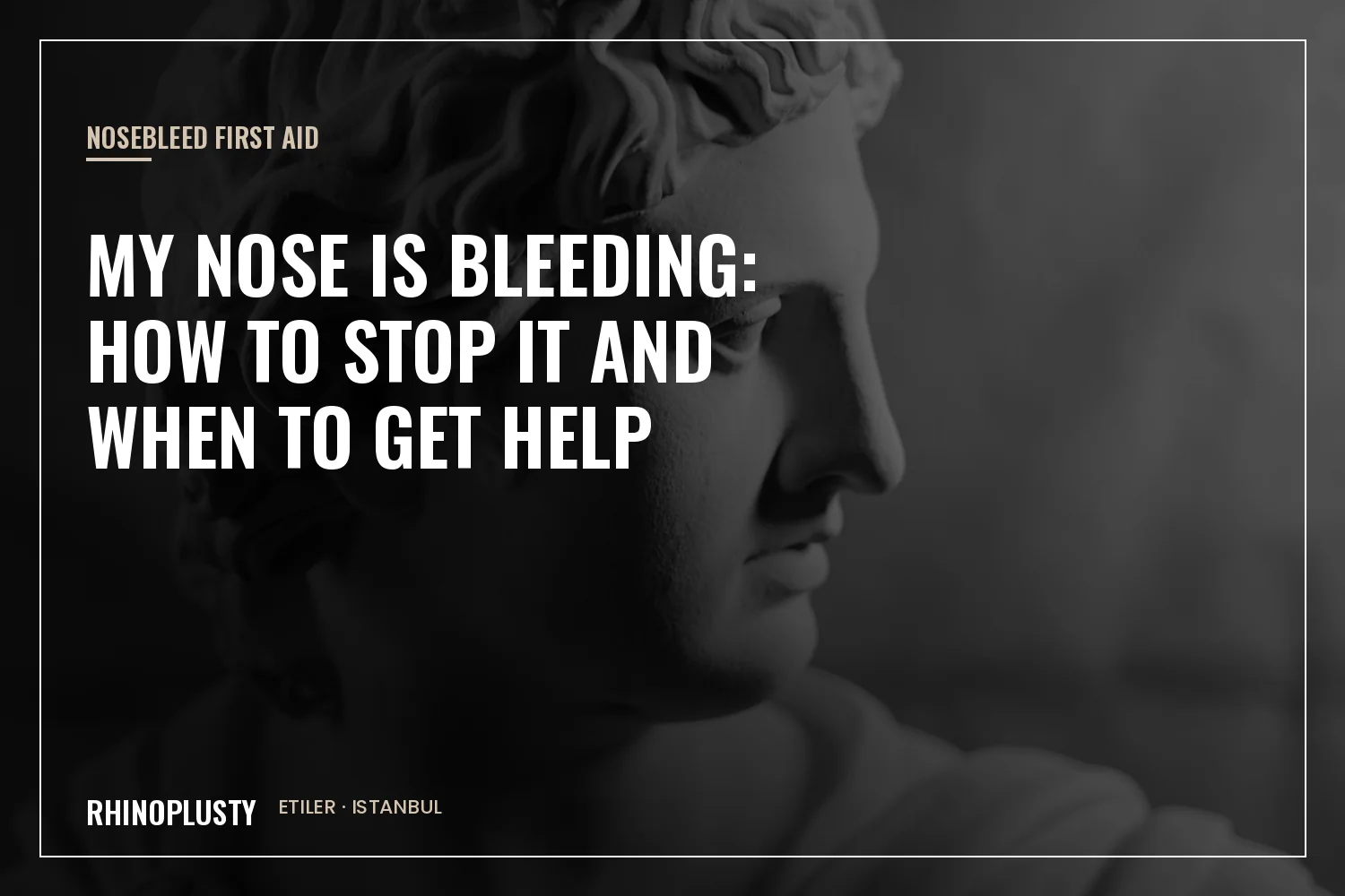 First aid position for stopping a nosebleed