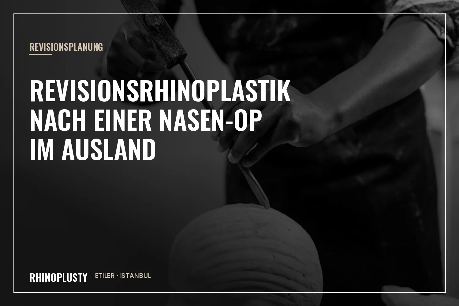 Seitenprofil einer klassischen Nasenskulptur neben medizinischen Notizen zur Revisionsplanung