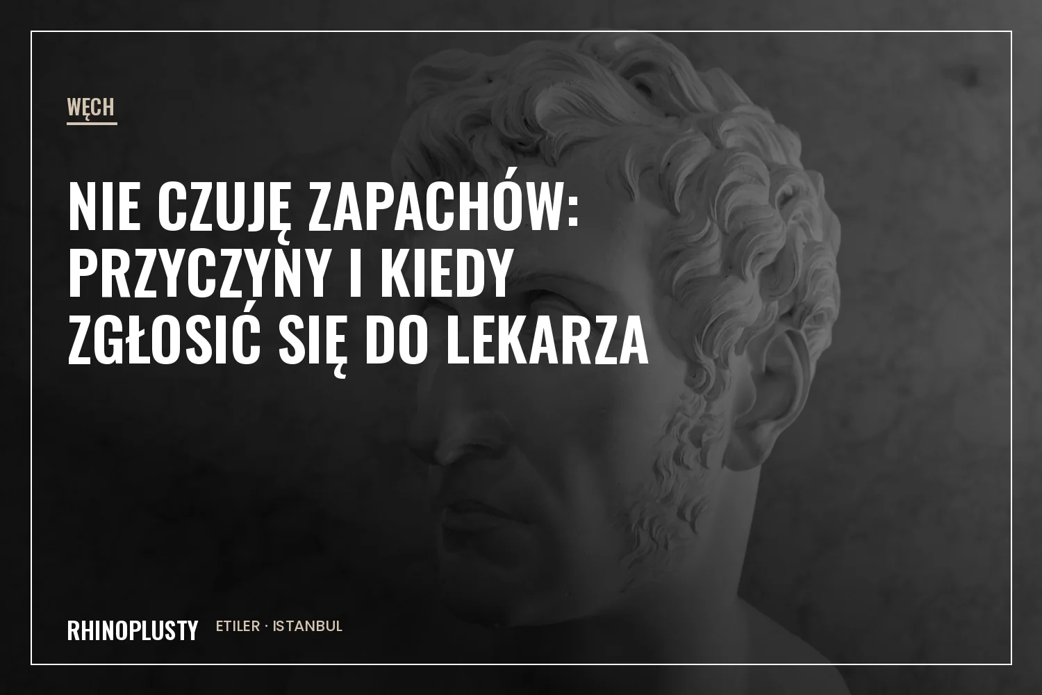 Klasyczny gipsowy odlew twarzy oświetlony z boku